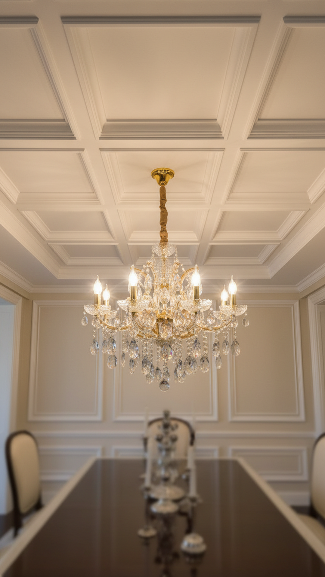 Swanart luxury crystal chandelier with 8 gold-finished lights and hanging glass crystals, 78cm wide, modern decorative ceiling fixture