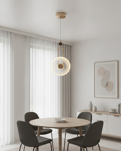 Swanart Modern Crystal Globe Pendant Light for Living Room, Dining Room & Bedroom, Luxury Hanging Light, Decorative LED Pendant Lamp, Gold Finish Chandelier Light, Contemporary Ceiling Light