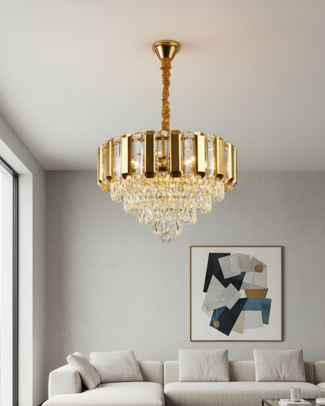 Swanart stylish crystal hanging pendant lights with elegant design, perfect for modern home decor and ambient lighting.