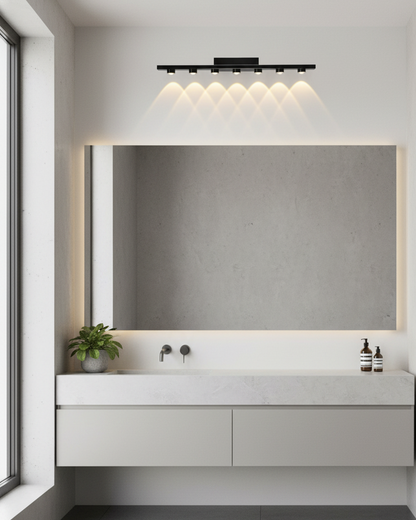 Swanart 60cm LED Vanity Mirror Light, Modern Wall Mounted Bathroom Light Fixture, Warm White Makeup Light for Dressing Table, Bedroom, Wash Basin, Black Finish Mirror Lamp