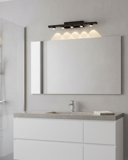 Swanart Modern LED Mirror Light for Bathroom, Vanity Wall Light, Black Aluminum Picture Light, Warm White Makeup Mirror Lamp, Waterproof Indoor Wall Sconce, 44CM Decorative Lighting