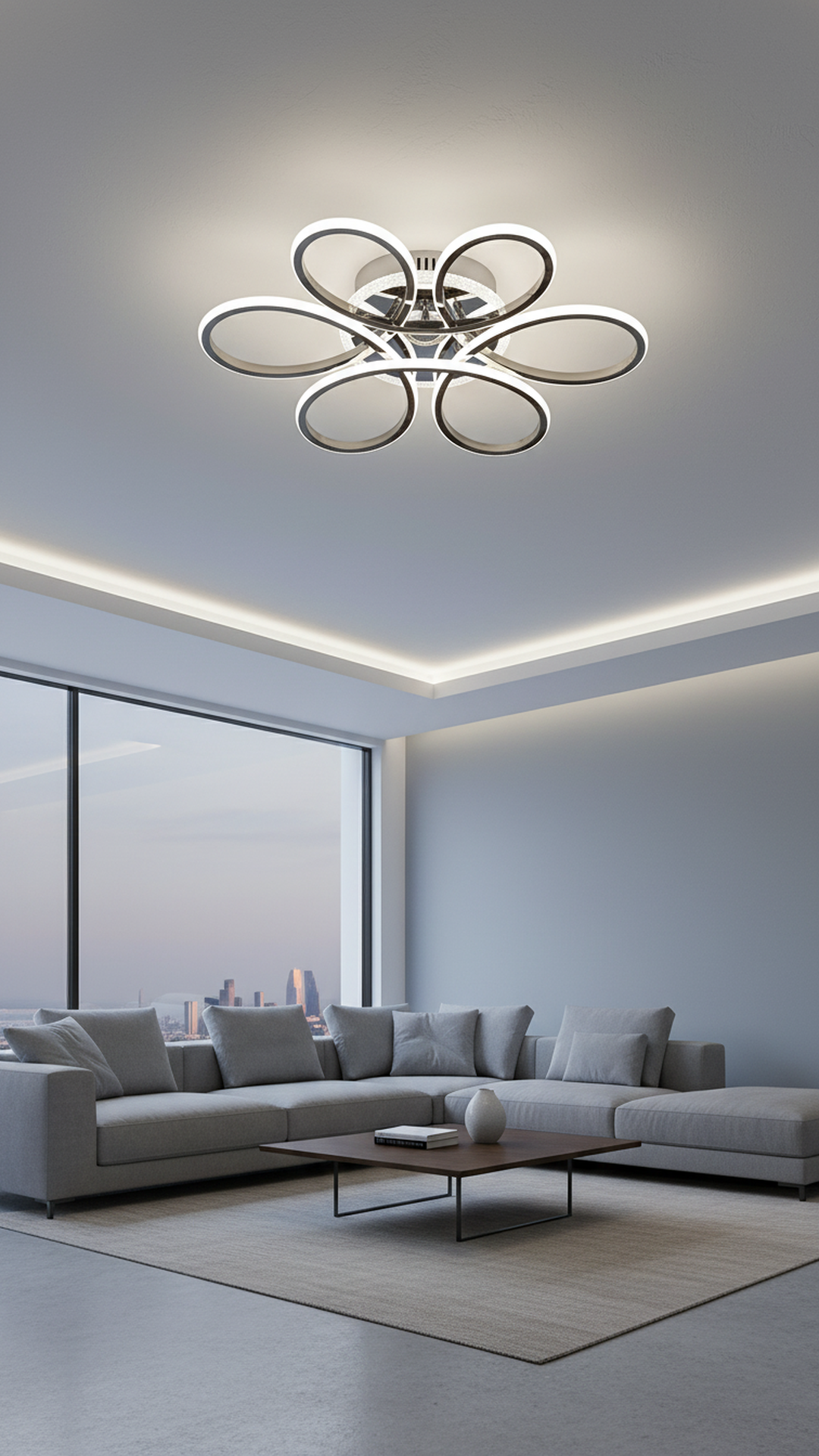 Swanart Florex Modern LED Ceiling Light with Bluetooth Speaker & Remote Control | Dimmable Swirl Design Chandelier for Living Room, Bedroom, Dining Room | Energy-Efficient, Easy Install Home Lighting Fixture - Swanart