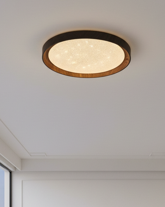 Swanart Acrylic Fiber LED Ceiling Light, Modern Round Flush Mount Light, 3 Color Change LED, Decorative Ceiling Light for Living Room & Bedroom, 40 CM/50 CM