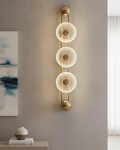Swanart modern LED wall light with crystal glass sconce, gold finish, decorative wall lamp for bedroom, living room, hallway, staircase