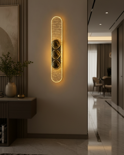 Swanart Modern LED Wall Light, Decorative Wall Lamp with Golden Bubble Design, Warm Ambient Wall Light, Luxury Wall Sconce for Living Room, Bedroom, Hallway & Home Decor