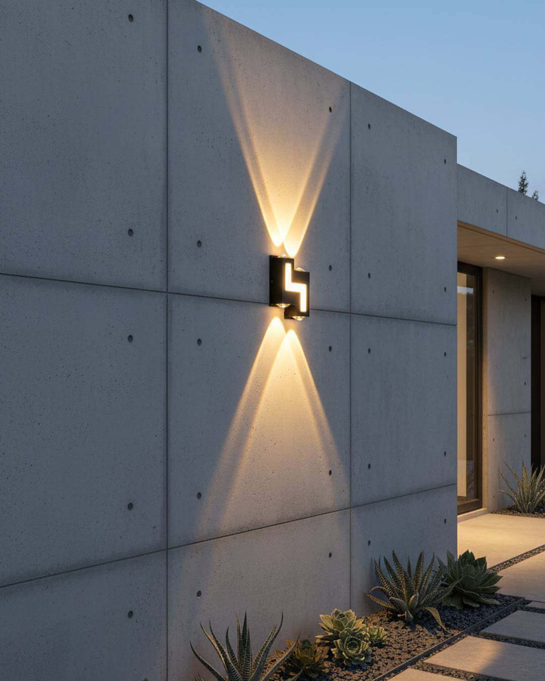 Swanart black wall lamp with up and down waterproof design, emits warm white light, suitable for indoor or outdoor use