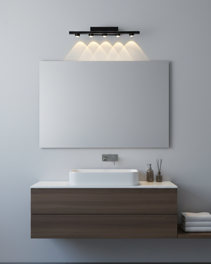 Swanart Modern LED Mirror Light for Bathroom, Vanity Wall Light, Black Aluminum Picture Light, Warm White Makeup Mirror Lamp, Waterproof Indoor Wall Sconce, 44CM Decorative Lighting