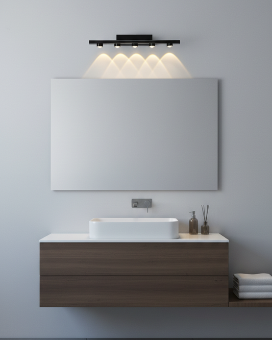 Swanart Modern LED Mirror Light for Bathroom, Vanity Wall Light, Black Aluminum Picture Light, Warm White Makeup Mirror Lamp, Waterproof Indoor Wall Sconce, 44CM Decorative Lighting
