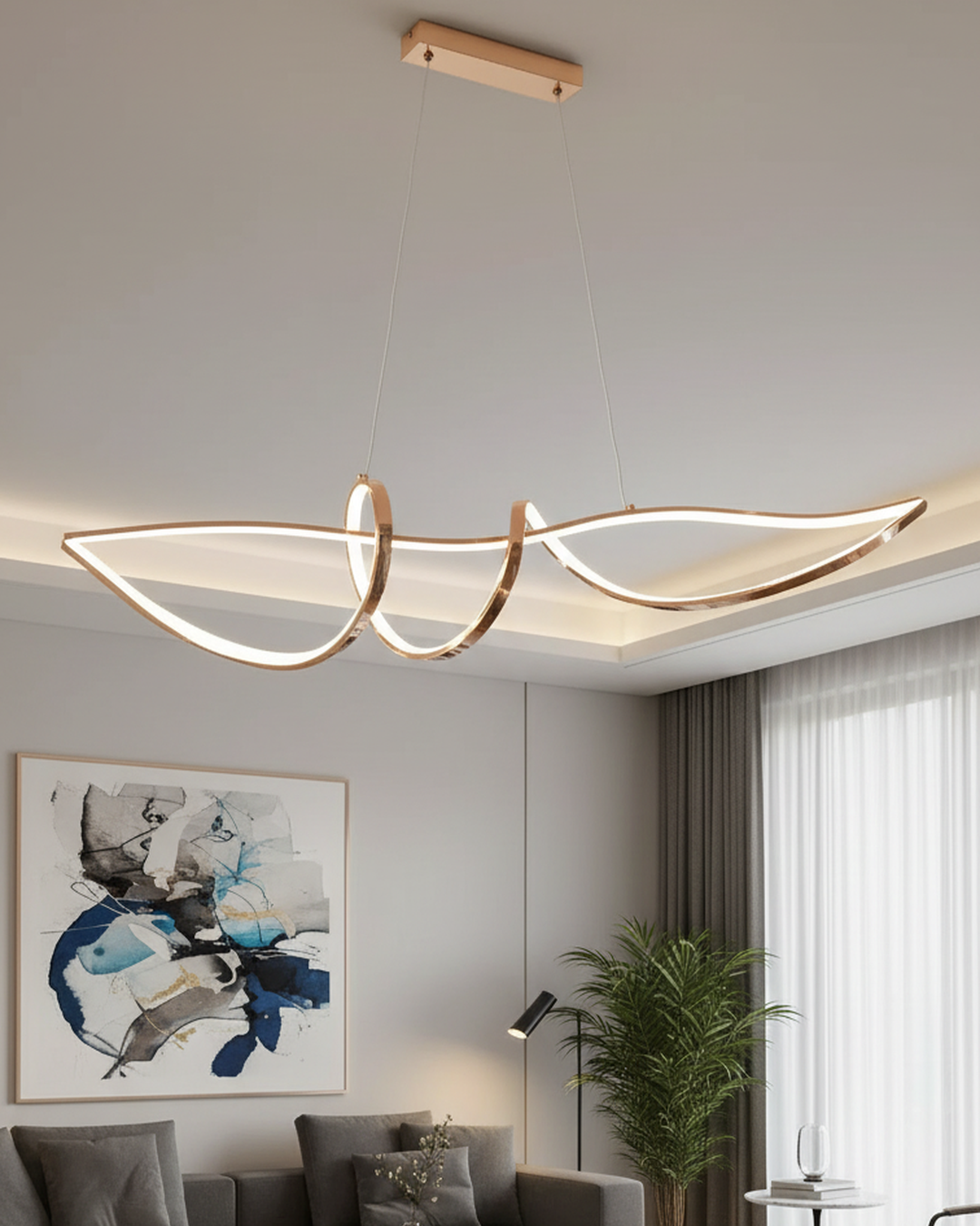Modern Swanart pendant light with sleek design, featuring a white shade and metal fixture, ideal for contemporary home lighting.