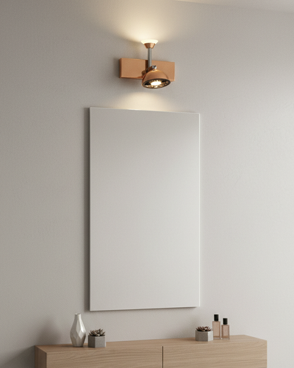 Swanart modern rose gold and black wall sconce with adjustable LED bell shade, ideal for living room, bedroom, or office decor