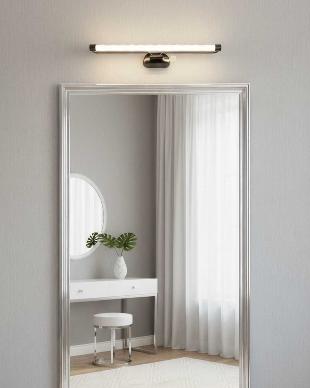 Swanart Modern LED Bathroom Vanity Light Bar, Waterproof Mirror Wall Light, Black Finish Tube Lamp for Makeup Lighting, Bedroom Dressing Table Light Fixture