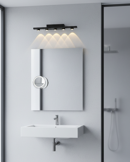 Swanart Modern LED Mirror Light for Bathroom, Vanity Wall Light, Black Aluminum Picture Light, Warm White Makeup Mirror Lamp, Waterproof Indoor Wall Sconce, 44CM Decorative Lighting