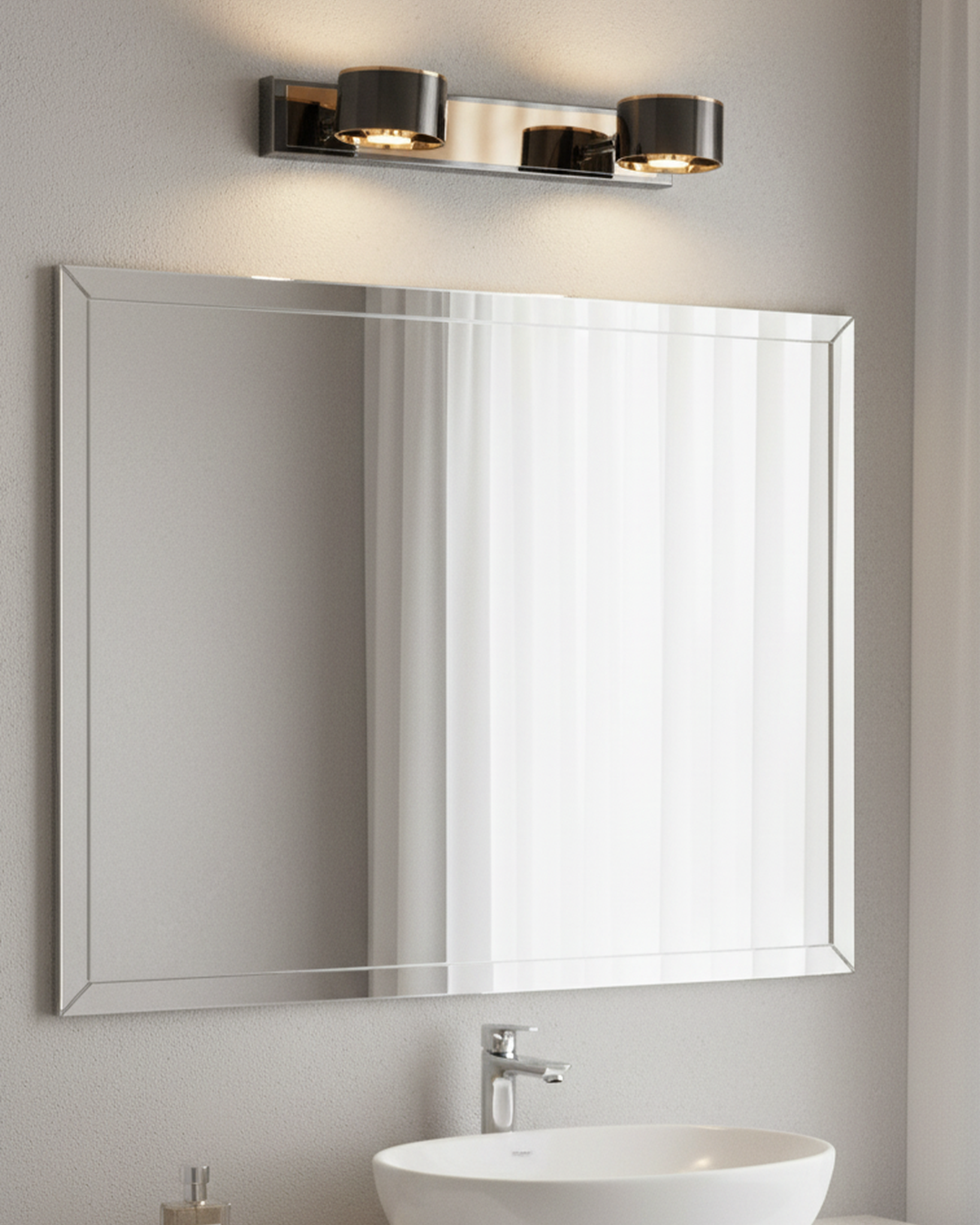 Swanart modern rose gold and black wall sconce with dual adjustable cylindrical LED lights, perfect for living room or hallway decor.