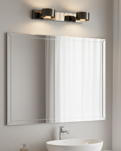 Swanart modern rose gold and black wall sconce with dual adjustable cylindrical LED lights, perfect for living room or hallway decor.