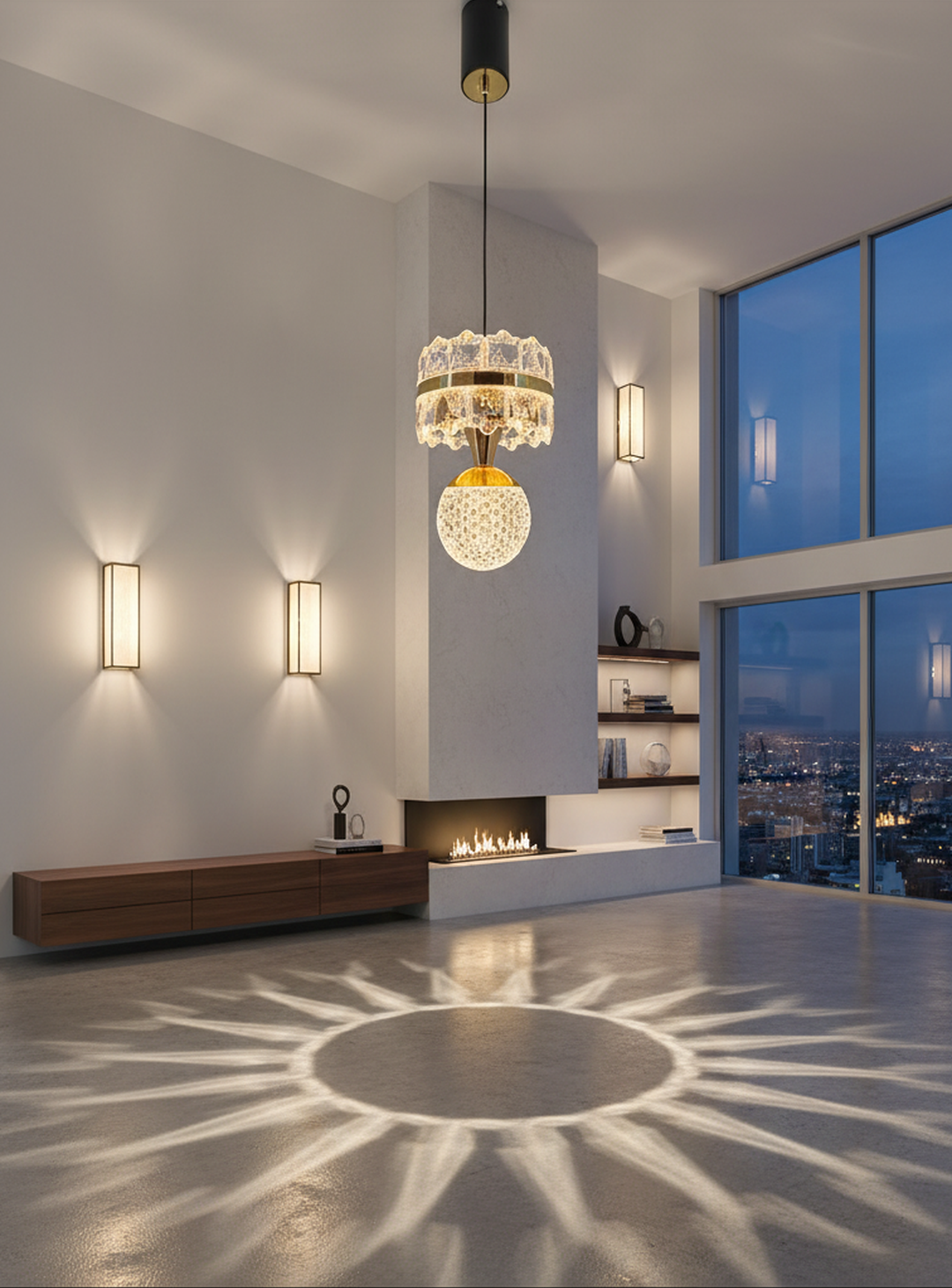 swanart HaloA2 Crystal Pendant Light – Elegant Hanging Ceiling Lamp with 3-in-1 Color Change LED, Premium Crystal & Metal Design – Modern Lighting for Living Room, Bedroom, Kitchen & Dining Area - Swanart