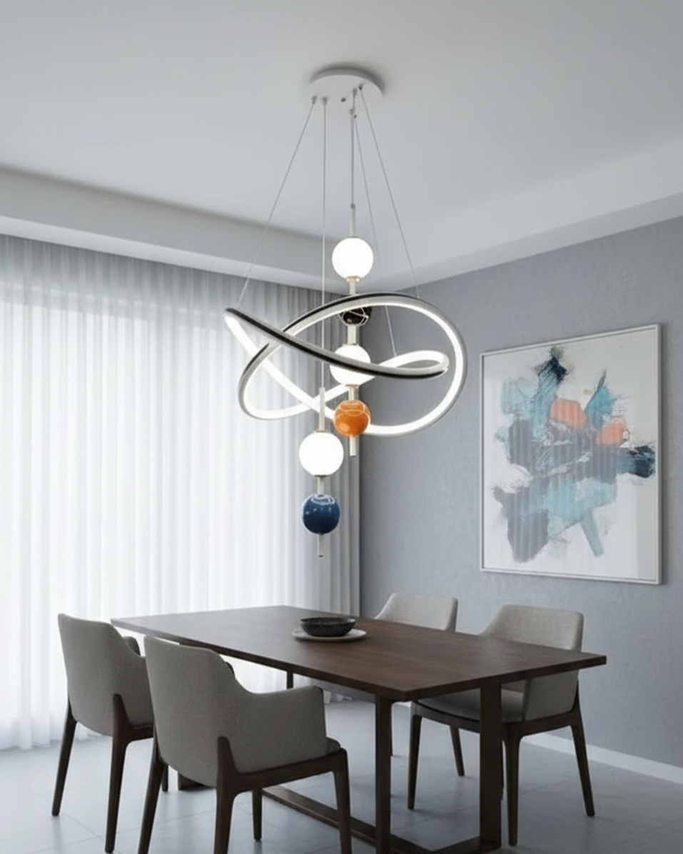 Modern Swanart hanging light fixture with sleek design, featuring a stylish shade and hanging cord, ideal for contemporary interiors.