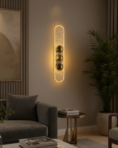 Swanart Modern LED Wall Light, Decorative Wall Lamp with Golden Bubble Design, Warm Ambient Wall Light, Luxury Wall Sconce for Living Room, Bedroom, Hallway & Home Decor