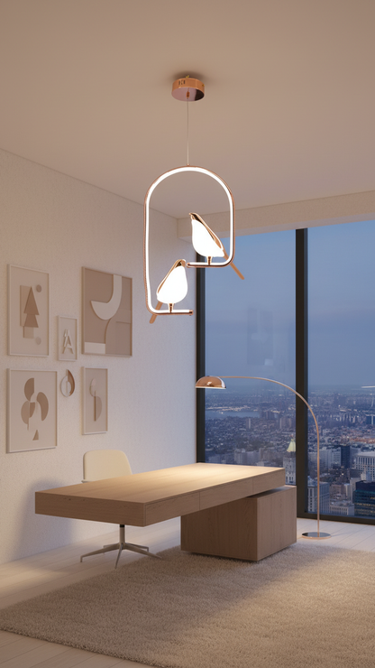 Swanart Metal Chirpy Twin Pendant Hanging Lights For Living Room Lights: Double Delight - Swanart