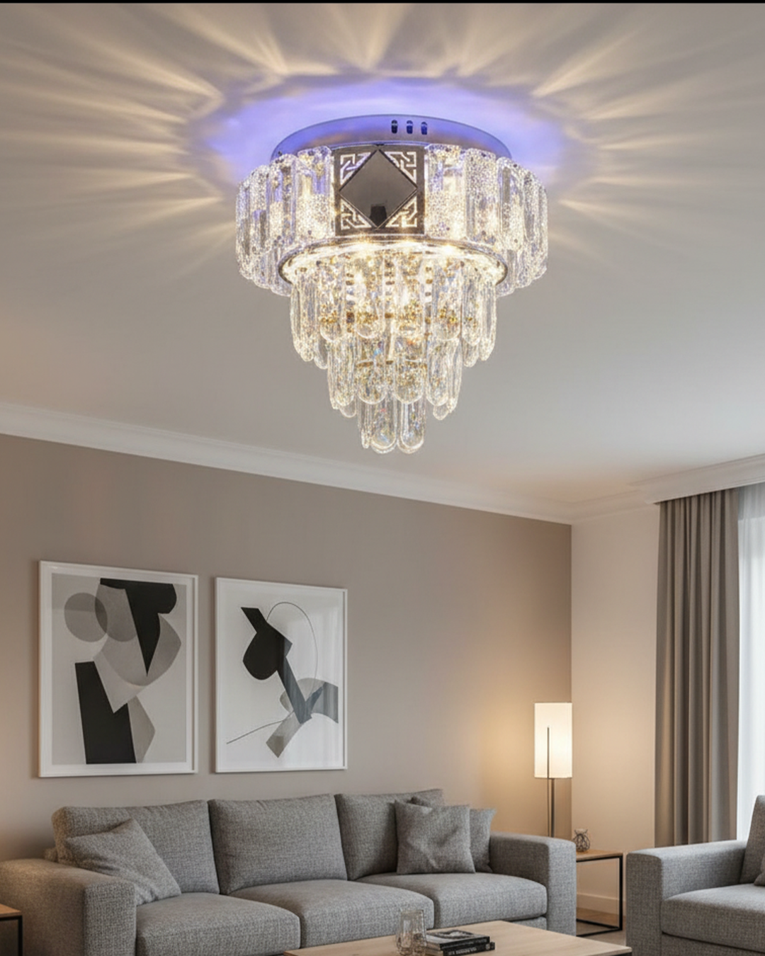 Swanart Crystal Pendant Chandelier Light with sparkling crystal accents and elegant design, hanging fixture for stylish interiors.