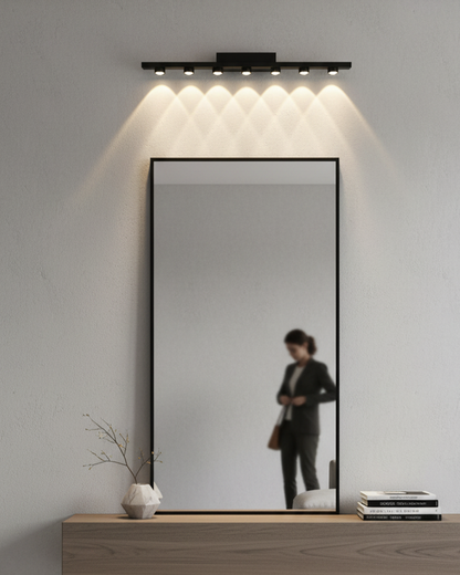 Swanart 60cm LED Vanity Mirror Light, Modern Wall Mounted Bathroom Light Fixture, Warm White Makeup Light for Dressing Table, Bedroom, Wash Basin, Black Finish Mirror Lamp