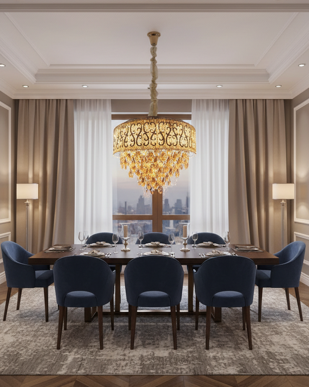 Swanart crystal chandelier ceiling light with modern gold finish, hanging LED lamp for living room, bedroom, or hall decorative lighting