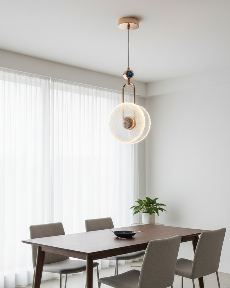 Swanart Modern Crystal Globe Pendant Light for Living Room, Dining Room & Bedroom, Luxury Hanging Light, Decorative LED Pendant Lamp, Gold Finish Chandelier Light, Contemporary Ceiling Light