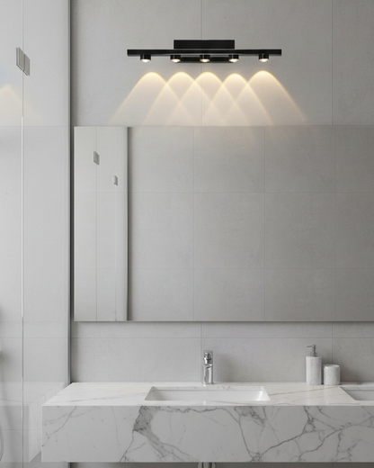 Swanart Modern LED Mirror Light for Bathroom, Vanity Wall Light, Black Aluminum Picture Light, Warm White Makeup Mirror Lamp, Waterproof Indoor Wall Sconce, 44CM Decorative Lighting