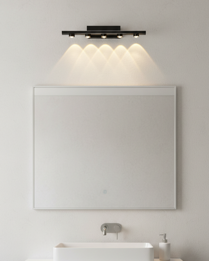 Swanart Modern LED Mirror Light for Bathroom, Vanity Wall Light, Black Aluminum Picture Light, Warm White Makeup Mirror Lamp, Waterproof Indoor Wall Sconce, 44CM Decorative Lighting