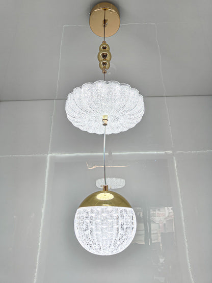 Swanart Modern Crystal Chandelier for Living Room - Elegant 2-Tier Hanging Pendant Light Fixture with Globe Shade for Bedroom, Dining Room & Foyer - Swanart