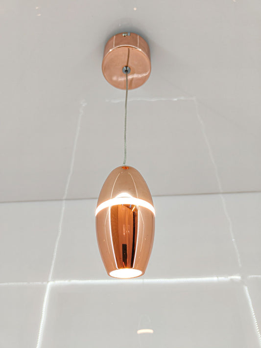 swanart Modern Rose Gold Pendant Light – LED Hanging Ceiling Lamp for Kitchen Island, Dining Table, Bar Counter – Adjustable Height, 12cm Body, Elegant Metallic Finish - Swanart