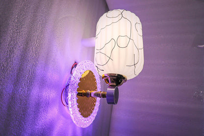 Swanart modern color-changing wall light mounted on a wall, showcasing vibrant LED illumination for home decor.