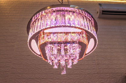Swanart crystal pendant chandelier with multiple hanging crystals and elegant design, ideal for modern interior lighting.