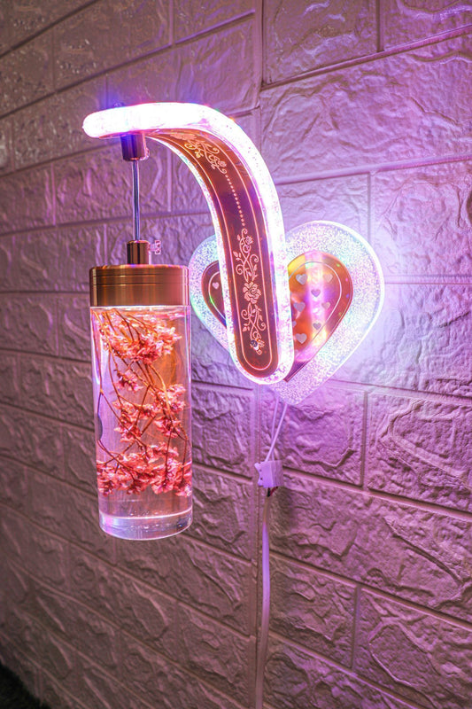 Swanart Glowing Blossom Wall Lamp – Multi-Colour Flower Pattern – Perfect for Hallways & Dining Spaces - Swanart