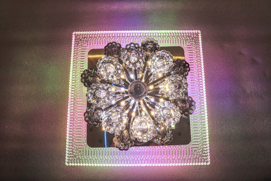 Swanart Decorative Crystal Flower LED Light - Multicolor Rotation, Beautiful Lighting Accent for Home and Events - Swanart