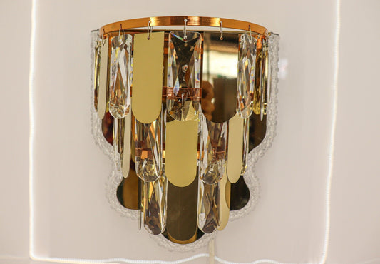 Gold Crystal Wall Sconce - Luxurious Modern Design - Swanart