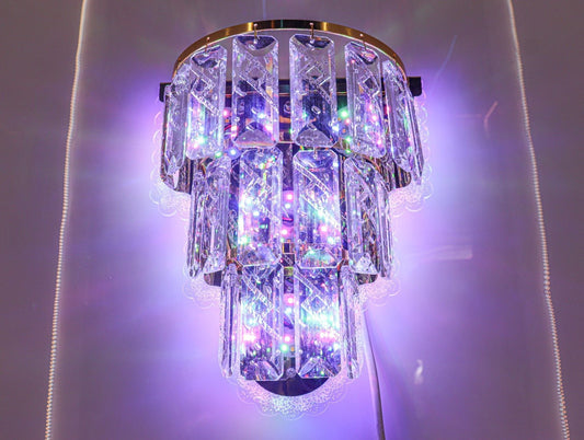 Enchanting Multicolor Crystal Wall Sconce – Vibrant Lighting Fixture - Swanart