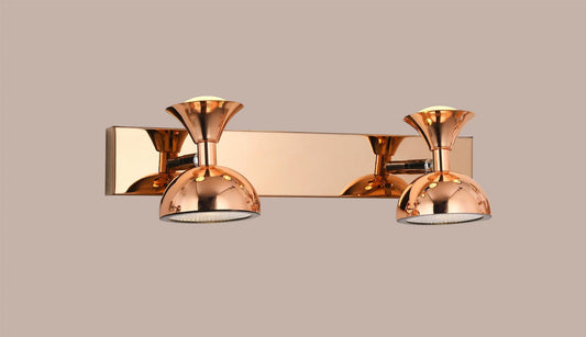 swanart Modern Rose Gold Dual LED Wall Sconce Adjustable Double Dome Shades, Energy Efficient, Ideal for Living Room, Bedroom, and Hallway Decor - Swanart