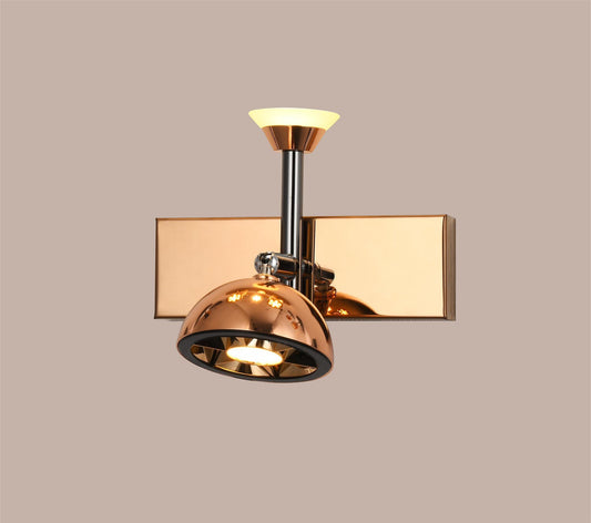 swanart Modern Rose Gold and Black Wall Sconce - Adjustable LED Wall Light with Bell Shade, Energy Efficient, Ideal for Living Room, Bedroom, and Office Decor - Swanart