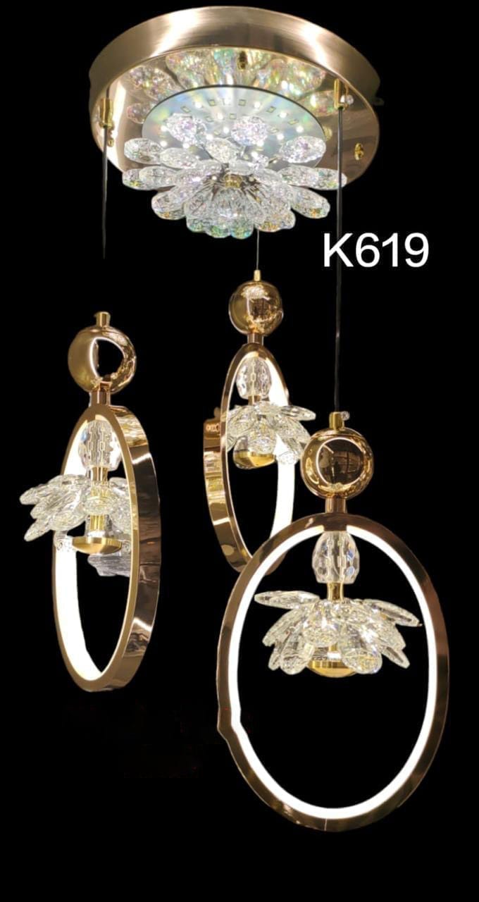 Modern Elegance with the Golden Ring Crystal Chandelier - Swanart