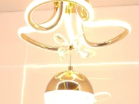Swanart Modern LED Chandelier with Crystal Pendant - Dimmable Gold Ceiling Light Fixture for Living Room, Dining Room, Bedroom