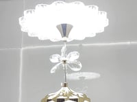 swanart Modern Luxury Crystal Chandelier Pendant Light Fixture with Gold Finish, Adjustable Height Ceiling Lamp for Dining Room, Bedroom, Entryway, Living Room - Elegant Sparkle