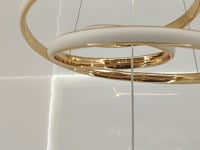Swanart Modern LED Ceiling Pendant Light with Crystal Ball, Spiral Design Chandelier, Dimmable Hanging Lamp