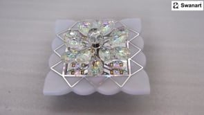 Swanart Dynamic Moving Crystal Flower Chandelier – Multi-Color RGB LED Decorative Ceiling Lamp for Modern Living Rooms & Bedrooms, Enhances Home Ambiance