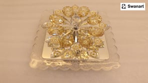 Swanart Rotating Multicolor Crystal Flower Light LED Ceiling Lamp Perfect for Mood Lighting and Interior Decor