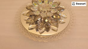 Swanart Elegant Rotating Crystal Flower LED Light Multicolor Changing Decorative for Home and Office