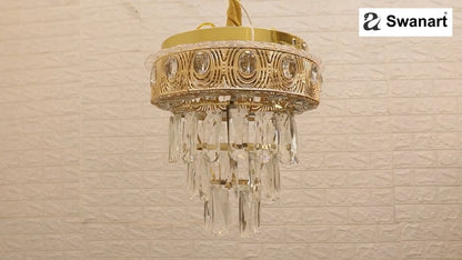 Swanart Modern Bluetooth-Enabled Crystal Pendant Light with Dynamic Rotation Feature