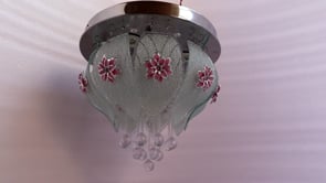 Swanart Gildora 30cm Crystal Glass Ceiling Light with RGB Remote Control, Bluetooth Music System – Modern Multi-Color Chandelier for Living Room and Bedroom Décor