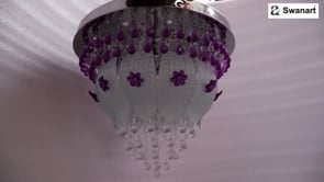 Swanart Prismara Modern Crystal Ceiling Chandelier with Remote | Multi-Color LED Lights | Bluetooth Music System | Rotating Crystal Pendant | 36cm x 36cm Elegant Design