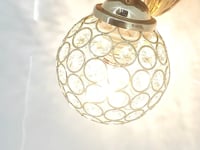 Swanart Leonara Lion Head Wall Light – Decorative Gold Lion Face with Crystal Globe, 37x47 cm – Elegant Wall Sconce for Living Room, Bedroom, and Offices