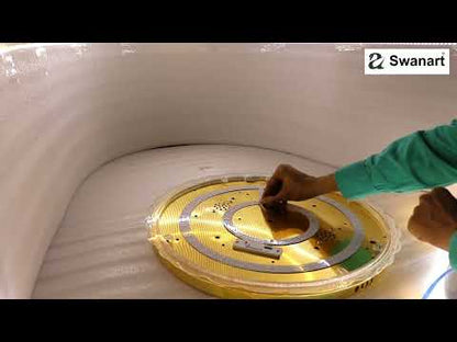 Swanart Etheréa Crystal LED Ceiling Light – 50cm RGB Color-Changing Flush Mount with Remote Control & Bluetooth Music System – Luxurious Glass, Crystal, and Metal Design